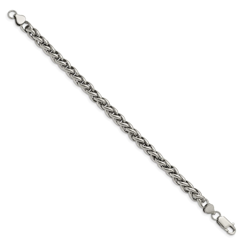 Chisel Stainless Steel Polished Wheat Chain Bracelet