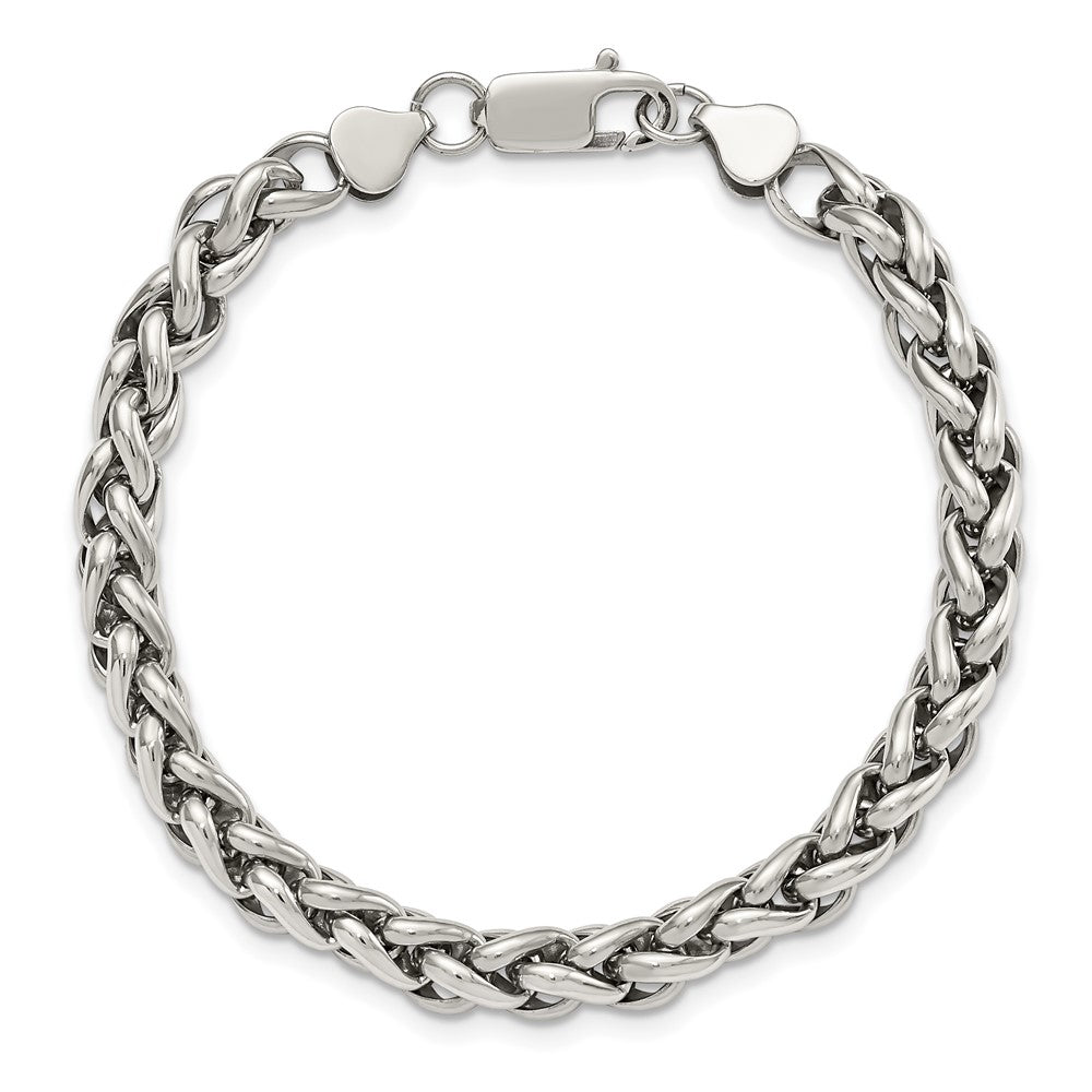 Chisel Stainless Steel Polished Wheat Chain Bracelet