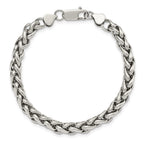 Chisel Stainless Steel Polished Wheat Chain Bracelet