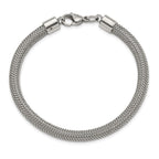 Chisel Stainless Steel Polished and Textured Wire Bracelet