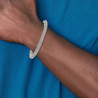 Chisel Stainless Steel Polished and Textured Wire Bracelet