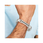 Chisel Stainless Steel Brushed and Polished with 1/2 carat Black Diamond 8.5 inch Bracelet