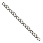 Chisel Stainless Steel Polished with 1 carat Black Diamond 8.5 inch Bracelet
