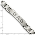 Chisel Stainless Steel Brushed and Polished Lasered DAD 8.75 inch Bracelet