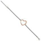 Stainless Steel Pink PVD-plated Heart Mesh w/ 1.5in ext Bracelet