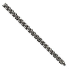 Chisel Stainless Steel Antiqued and Polished 8.5 inch Dragon Scale Link Bracelet