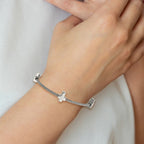 Chisel Stainless Steel Polished Crosses on Twisted Wire 7.5 inch Bracelet with .75 inch Extension