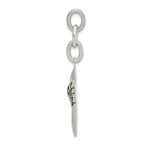 Stainless Steel Antiqued Wings w/ Cross Interchangeable Charm Pendant