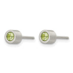 Chisel Stainless Steel Polished Green CZ May Birthstone Post Stud Earrings