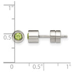 Chisel Stainless Steel Polished Green CZ May Birthstone Post Stud Earrings