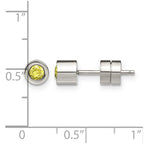 Chisel Stainless Steel Polished Yellow CZ November Birthstone Post Stud Earrings