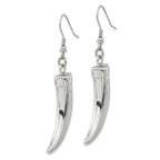 Stainless Steel Polished Claw Shepherd Hook Dangle Earrings