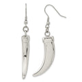 Stainless Steel Polished Claw Shepherd Hook Dangle Earrings