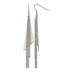 Chisel Stainless Steel Polished Multi Chain Dangle Shepherd Hook Earrings