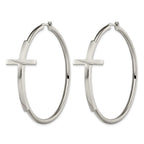 Chisel Stainless Steel Polished Large Cross Hoop Earrings