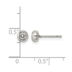 Chisel Stainless Steel Polished 3mm Bezel CZ Stud Post Earrings
