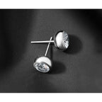 Chisel Stainless Steel Polished 6mm Bezel CZ Stud Post Earrings