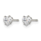 Chisel Stainless Steel Polished 4mm Heart CZ Stud Post Earrings