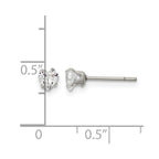 Chisel Stainless Steel Polished 4mm Heart CZ Stud Post Earrings