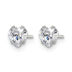 Chisel Stainless Steel Polished 5mm Heart CZ Stud Post Earrings