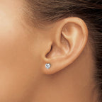 Chisel Stainless Steel Polished 5mm Heart CZ Stud Post Earrings