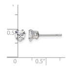 Chisel Stainless Steel Polished 5mm Heart CZ Stud Post Earrings