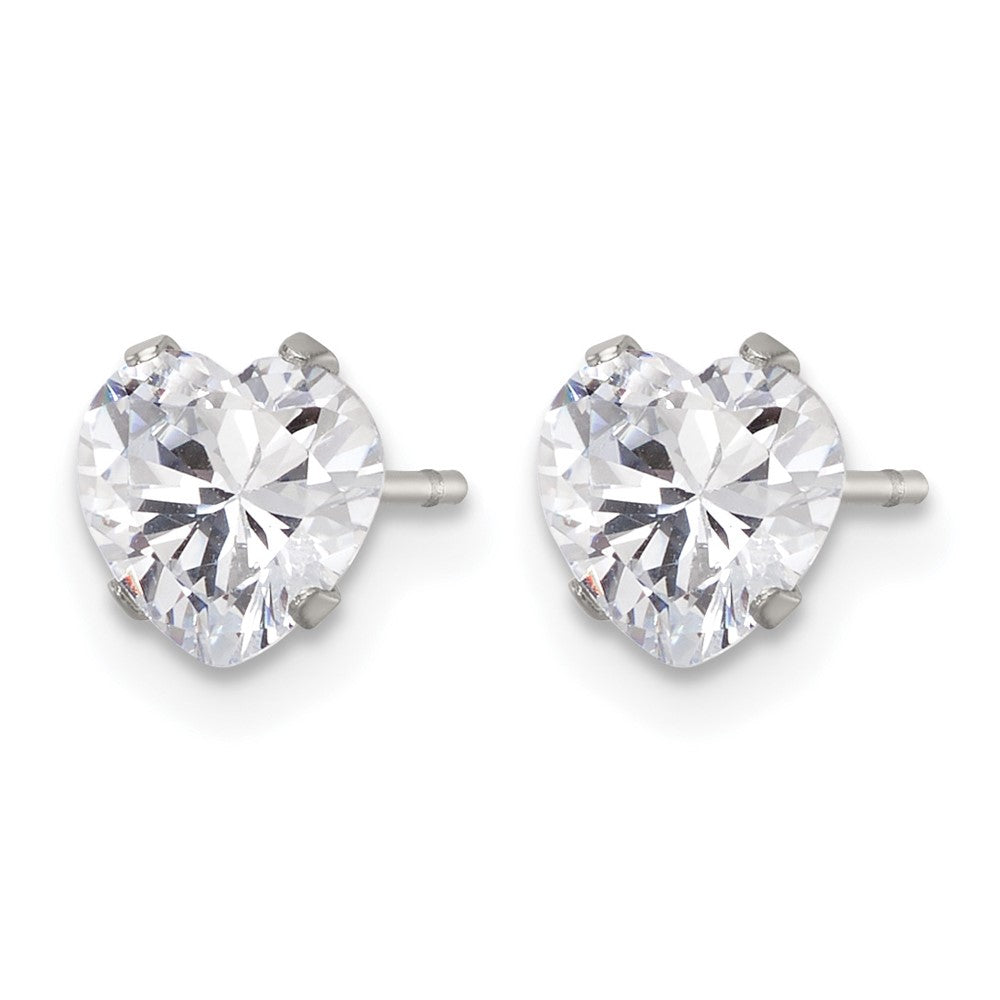 Chisel Stainless Steel Polished 6mm Heart CZ Stud Post Earrings