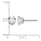 Chisel Stainless Steel Polished 6mm Heart CZ Stud Post Earrings