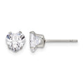 Chisel Stainless Steel Polished 6mm Heart CZ Stud Post Earrings
