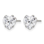 Chisel Stainless Steel Polished 7mm Heart CZ Stud Post Earrings