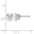 Chisel Stainless Steel Polished 7mm Heart CZ Stud Post Earrings
