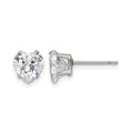 Chisel Stainless Steel Polished 7mm Heart CZ Stud Post Earrings
