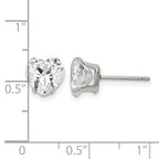 Chisel Stainless Steel Polished 8mm Heart CZ Stud Post Earrings