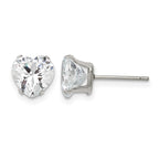 Chisel Stainless Steel Polished 8mm Heart CZ Stud Post Earrings