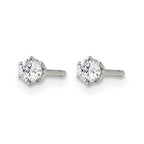 Chisel Stainless Steel Polished 3mm Round CZ Stud Post Earrings