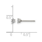 Chisel Stainless Steel Polished 3mm Round CZ Stud Post Earrings