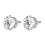 Chisel Stainless Steel Polished 8mm Round CZ Stud Post Earrings