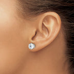 Chisel Stainless Steel Polished 8mm Round CZ Stud Post Earrings