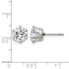 Chisel Stainless Steel Polished 8mm Round CZ Stud Post Earrings