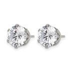 Chisel Stainless Steel Polished 9mm Round CZ Stud Post Earrings