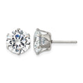 Chisel Stainless Steel Polished 10mm Round CZ Stud Post Earrings