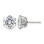 Chisel Stainless Steel Polished 10mm Round CZ Stud Post Earrings