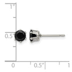 Chisel Stainless Steel Polished 5mm Black Round CZ Stud Post Earrings