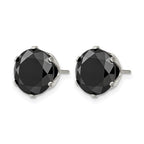 Chisel Stainless Steel Polished 10mm Black Round CZ Stud Post Earrings