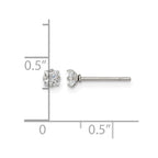 Chisel Stainless Steel Polished 3mm Square CZ Stud Post Earrings