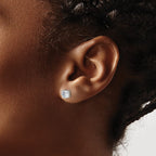Chisel Stainless Steel Polished 5mm Square CZ Stud Post Earrings