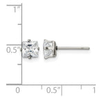 Chisel Stainless Steel Polished 5mm Square CZ Stud Post Earrings