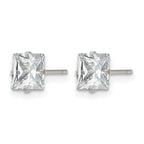 Chisel Stainless Steel Polished 6mm Square CZ Stud Post Earrings