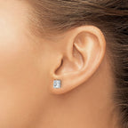 Chisel Stainless Steel Polished 6mm Square CZ Stud Post Earrings