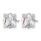 Chisel Stainless Steel Polished 8mm Square CZ Stud Post Earrings